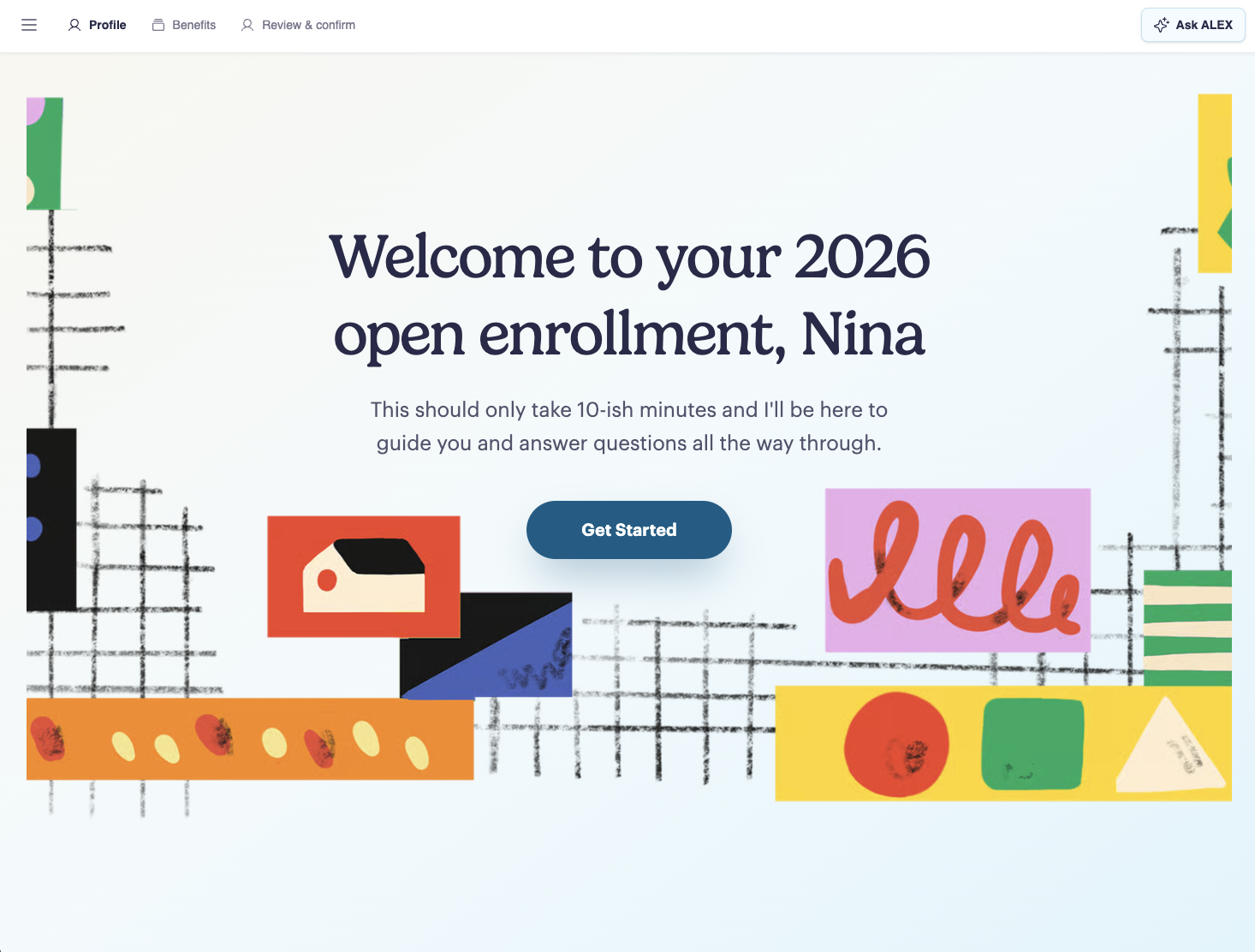 ALEX Home benefits enrollment experience