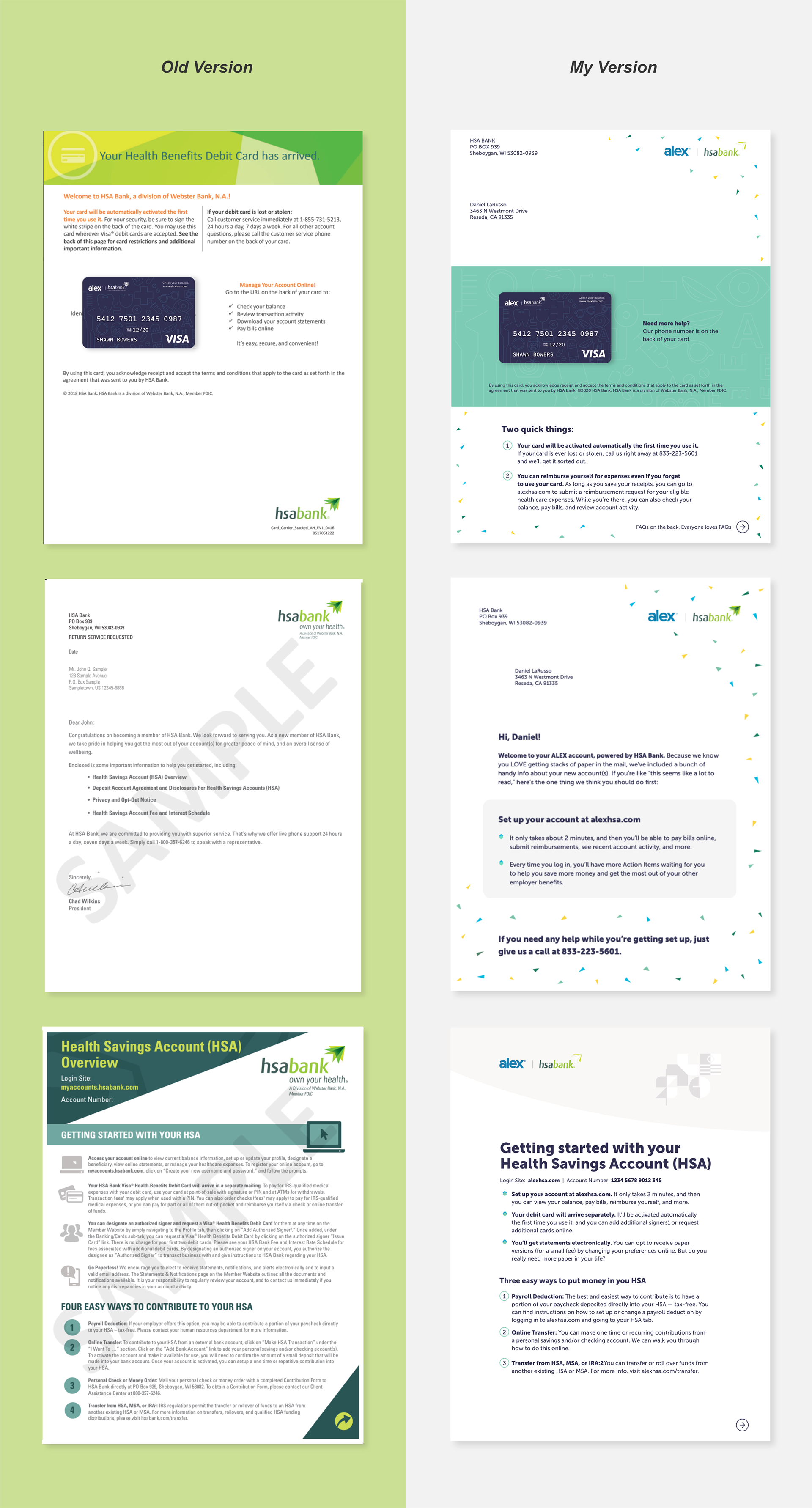 ALEX HSA printed materials redesign