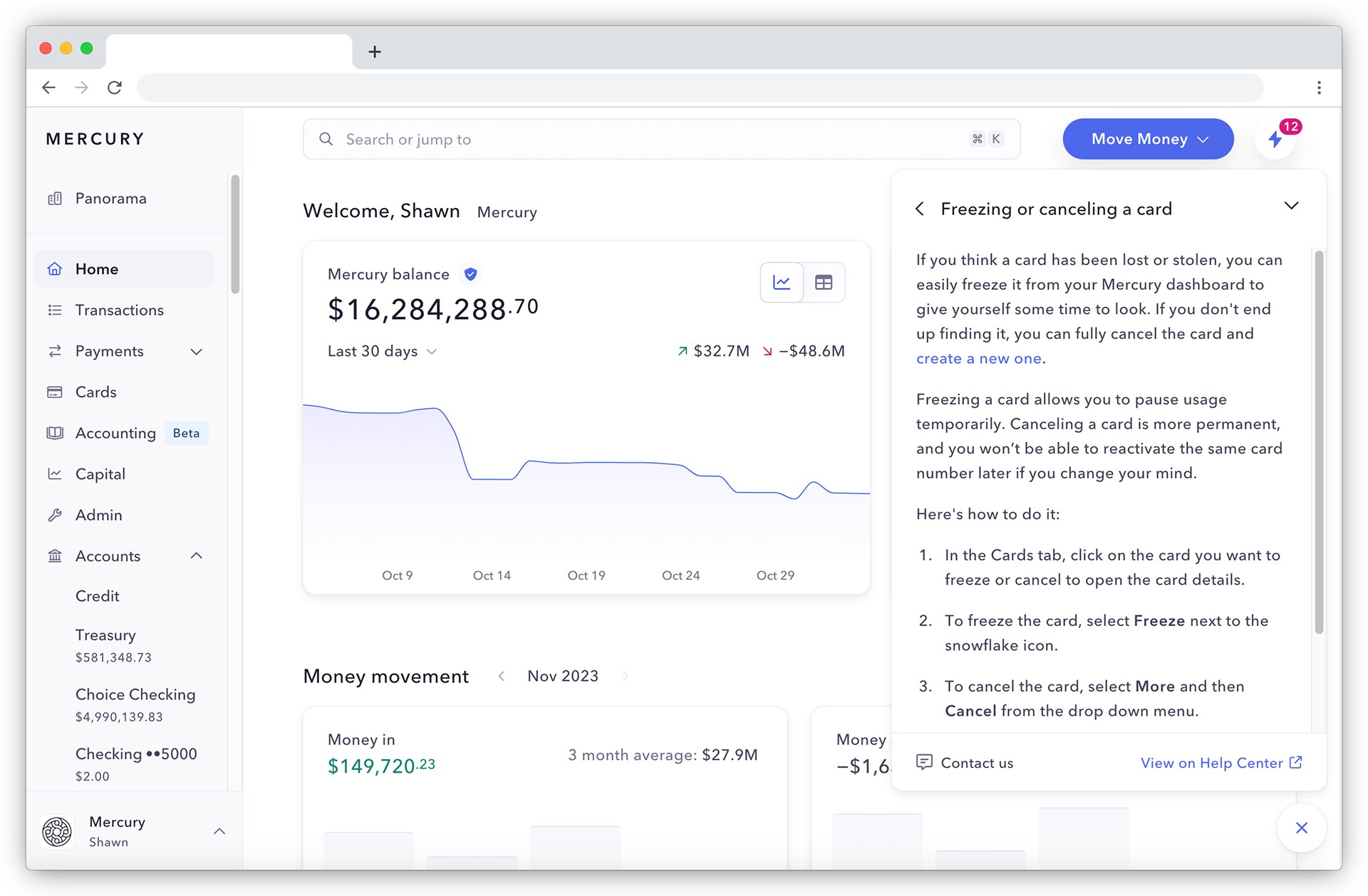In-product help center contact flow